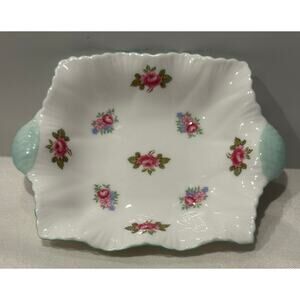 Shelley Rosebud Fine Bone China Trinket Dish Small Bowl  Dainty Shape Small Bowl